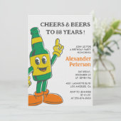 Beer Rustic Funny Men 88e anniversaire invitation (Debout devant)