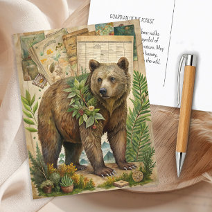 Beer  Rustic Woodland Natuur Wildlife Briefkaart