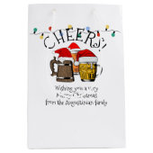 Beer Santa Claus Kerstmis Medium Cadeauzakje (Voorkant)