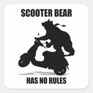 Beer scooter vierkante sticker