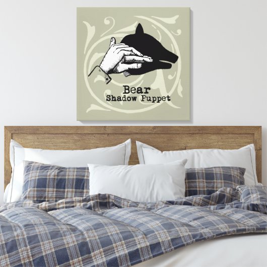 Beer Shadow Puppet Hand  Canvas Afdruk (Insitu (Slaapkamer))