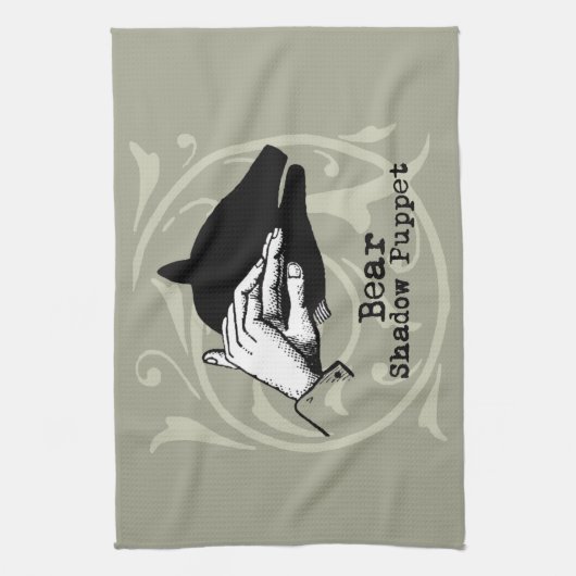 Beer Shadow Puppet Hand  Theedoek (Verticaal)