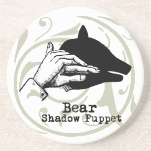 Beer Shadow Puppet Hand  Zandsteen Onderzetter