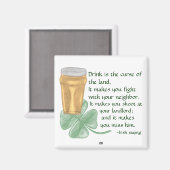 Beer & Shamrock/Irish Gezegde Magnet Magneet (Voorkant / Achterkant)