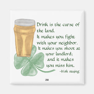 Beer & Shamrock/Irish Gezegde Magnet Magneet