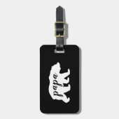 Beer Silhouette Black and White Script Papa Bagagelabel (Voorkant verticaal)