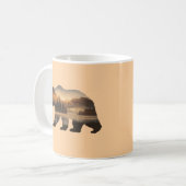 Beer Silhouette Design met Sunset Uitzicht Koffiemok (Voorkant links)