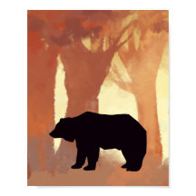 Beer Silhouette in Forest Nursery Wall Art