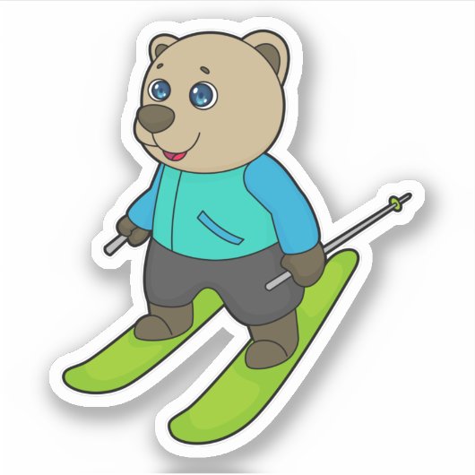 Beer Skier Ski Sticker (Voorkant)