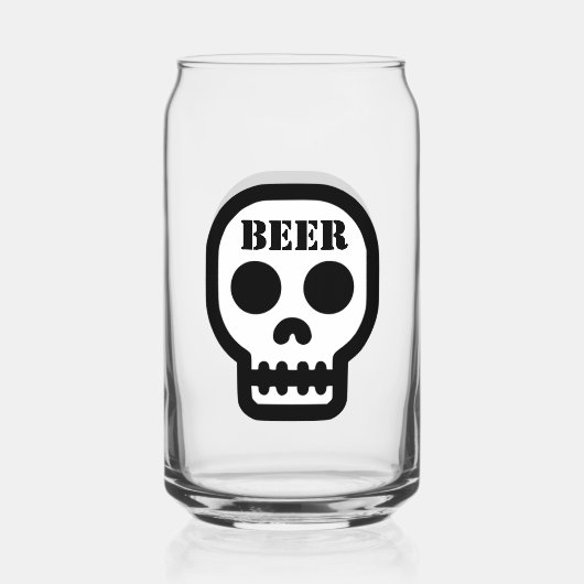 Beer™ Skull Glass (Design on Front & Back) (Verso)