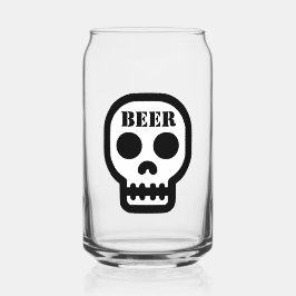 Beer™ Skull Glass (Design on Front Only) Blikvorm Glas