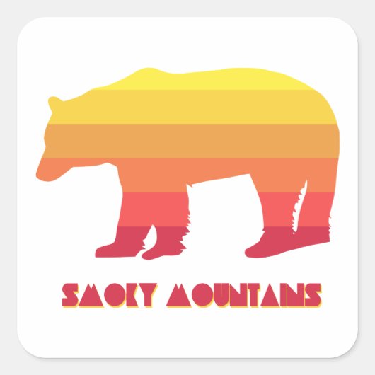 Beer "Smoky Mountains" Vierkante Sticker (Voorkant)