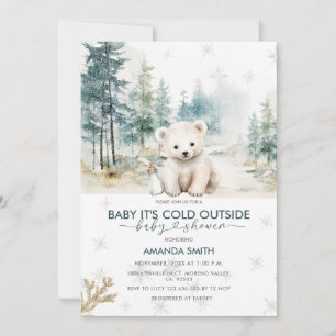 Beer Sneeuwvlokken Koud Buiten Baby shower Kaart