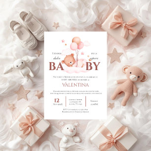Beer Spaanse baby shower meisje uitnodiging