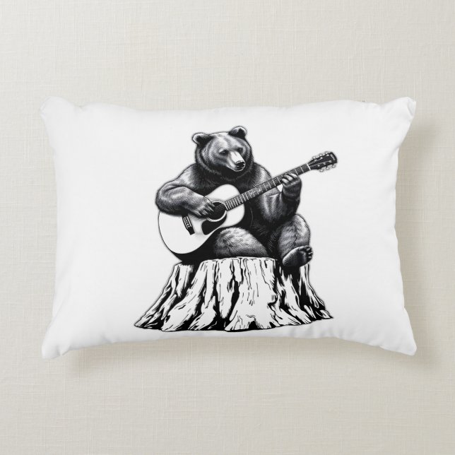 Beer spelen gitaarrechthoek accentkussen accent kussen (Voorkant)