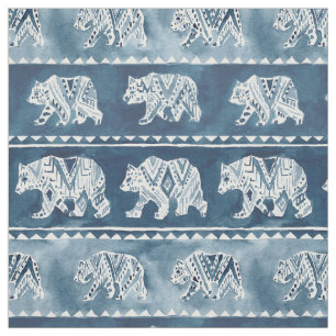 BEER SPIRIT Navy Boho Tribal Patroon Stof