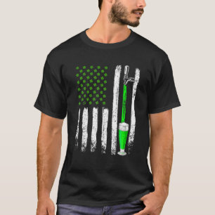 Beer St Patrick's Day Ierse Amerikaanse vlag T-shirt