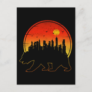 Beer Stad Zonsondergang Briefkaart