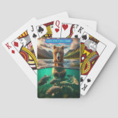 Beer Stalking Zalm Monogram kinder Oude Maid Spel Pokerkaarten (Achterkant)