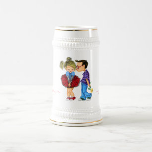 Beer Stein met Romantic Couple - Liefde Bierpul