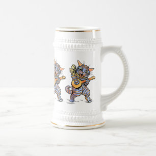 Beer Stein: Muziekkatten van Louis Wain Bierpul