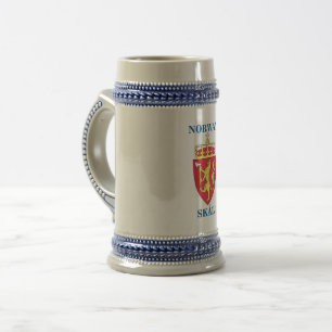 Beer Stein w/ Noorse Crest en SKÅL! Bierpul