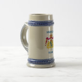 Beer Stein w/Swedish Crest en SKÅL! Bierpul (Voorkant links)