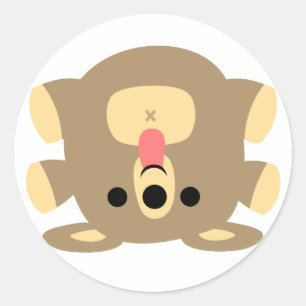 Beer-sticker van Cartoon Ronde Sticker