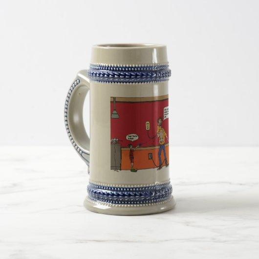 Beer Stien met grappige stripverhalen Bierpul (Voorkant links)
