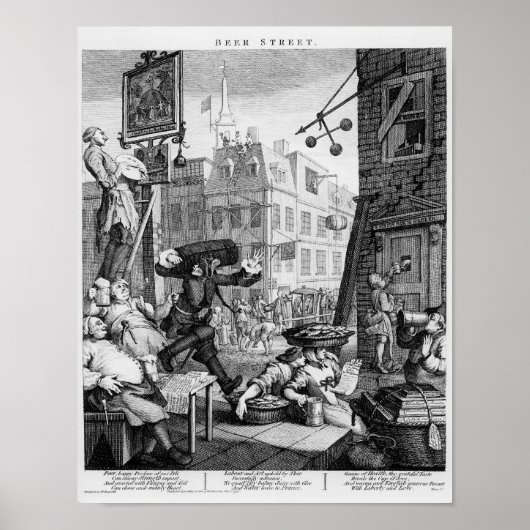 Beer Street, 1751 Poster (Voorkant)