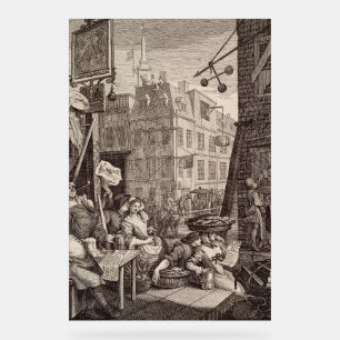 Beer Street van William Hogarth Acryl Bord