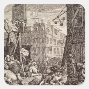 Beer Street van William Hogarth Vierkante Sticker