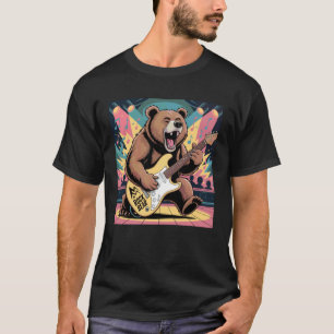 Beer Stuff Beren Gitaar Spelend Rockster Rock en T-shirt