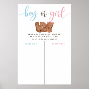 Beer thema Genderkwesties openbaar stembord Poster
