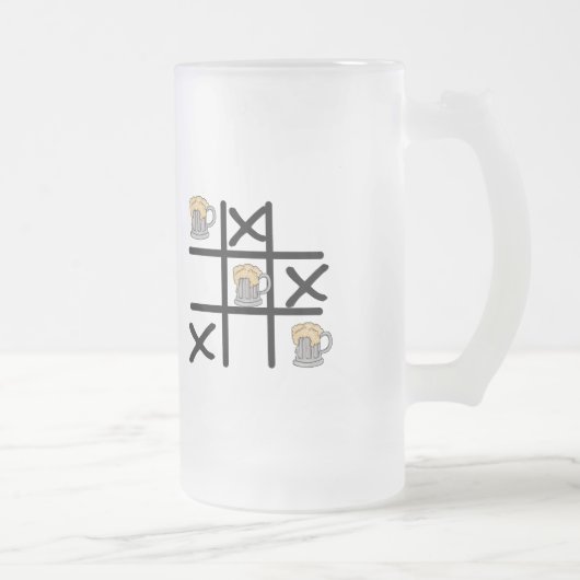 Beer Tic Tac Toe-Mok, voorgekookt Matglas Bierpul (Rechts)