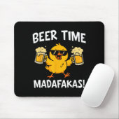 Beer Time Madafakas Funny Meme Duck With Beer Chic Muismat (Met muis)