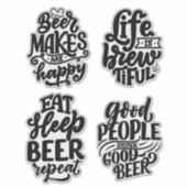 Beer Typography Sticker (Voorkant)