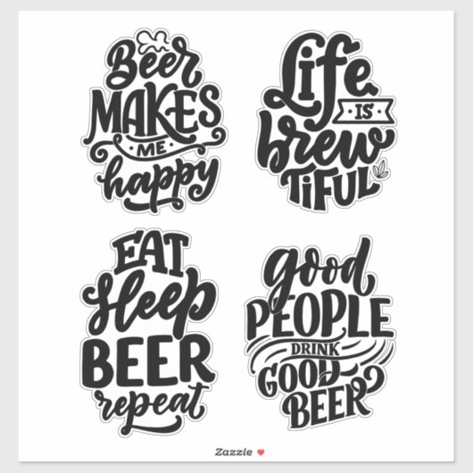Beer Typography Sticker (Vel)