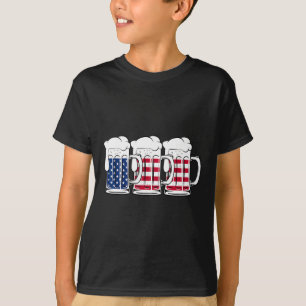 Beer USA Vlag Amerika Drink Amerikaanse Mannen Vro T-shirt