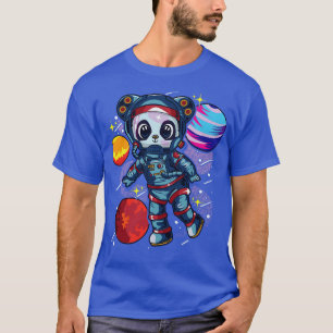 Beer van Astronaut Panda in de ruimte T-shirt