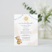 Beer van Baby shower van jongens en Waterverf van Uitnodiging Briefkaart (Staand voorkant)