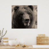 Beer van Beauful Brown Grizzly Poster (Keuken)