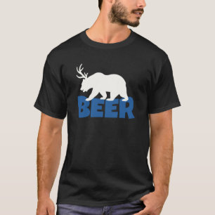 Beer van bier met Antlers T-shirt