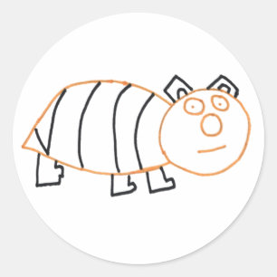 Beer van bijen Ronde Stickers