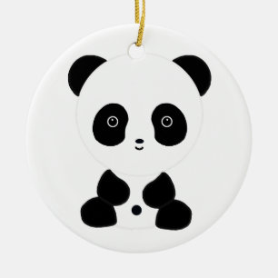 Beer van Black en White Panda Keramisch Ornament