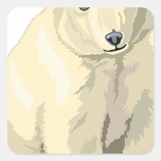 Beer van Cudly Polar Vierkante Sticker (Voorkant)