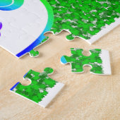 Beer van Cute Rainbow Panda op de achtergrond van  Legpuzzel (Zijkant)