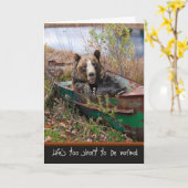 Beer van de geboorte in Row Boat Kaart (Gele Bloem)