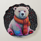 Beer van de lukrake polair rond kussen (Achterkant)