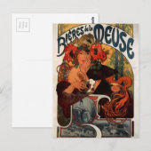 Beer van de Maas door Alphonse Mucha Briefkaart (Voorkant / Achterkant)